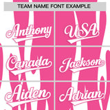 Custom Pink White Flame Pattern Authentic Pullover Baseball Jersey
