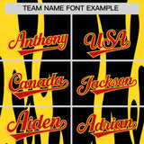 Custom Black Gold Flame Pattern Authentic Pullover Baseball Jersey