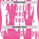 Custom White Pink Flame Pattern Authentic Pullover Baseball Jersey