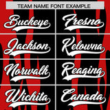 Custom Black Red Flame Pattern Authentic Pullover Baseball Jersey