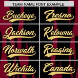 Custom Black Crimson Flame Pattern Authentic Pullover Baseball Jersey