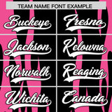 Custom Black Pink Flame Pattern Authentic Pullover Baseball Jersey