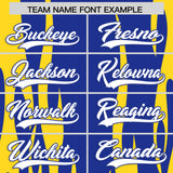 Custom Royal Gold Flame Pattern Authentic Pullover Baseball Jersey