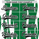 Custom Kelly Green White Flame Pattern Authentic Pullover Baseball Jersey