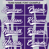 Custom Purple Silver Flame Pattern Authentic Pullover Baseball Jersey