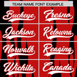 Custom Red Black Flame Pattern Authentic Pullover Baseball Jersey