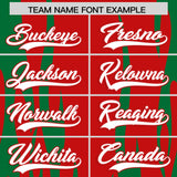 Custom Red Kelly Green Flame Pattern Authentic Pullover Baseball Jersey