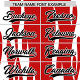Custom Red White Flame Pattern Authentic Pullover Baseball Jersey