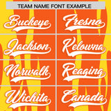 Custom Orange Gold Flame Pattern Authentic Pullover Baseball Jersey