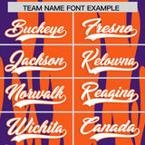 Custom Orange Purple Flame Pattern Authentic Pullover Baseball Jersey