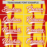 Custom Gold Red Flame Pattern Authentic Pullover Baseball Jersey