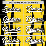 Custom Gold Black Flame Pattern Authentic Pullover Baseball Jersey
