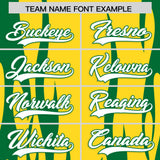 Custom Gold Kelly Green Flame Pattern Authentic Pullover Baseball Jersey