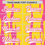 Custom Gold Pink Flame Pattern Authentic Pullover Baseball Jersey