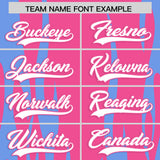 Custom Pink Light Blue Flame Pattern Authentic Pullover Baseball Jersey