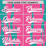 Custom Pink Aqua Flame Pattern Authentic Pullover Baseball Jersey