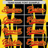 Custom Black Gold Flame Pattern Authentic Pullover Baseball Jersey