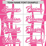 Custom White Pink Flame Pattern Authentic Pullover Baseball Jersey
