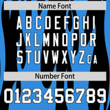 Custom Black Powder Blue Flame Pattern Authentic Pullover Baseball Jersey