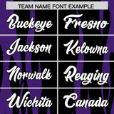 Custom Black Purple Flame Pattern Authentic Pullover Baseball Jersey