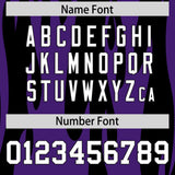 Custom Black Purple Flame Pattern Authentic Pullover Baseball Jersey