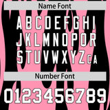 Custom Black Light Pink Flame Pattern Authentic Pullover Baseball Jersey