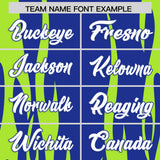 Custom Royal Neon Green Flame Pattern Authentic Pullover Baseball Jersey