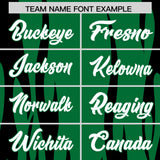 Custom Kelly Green Black Flame Pattern Authentic Pullover Baseball Jersey