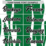 Custom Kelly Green White Flame Pattern Authentic Pullover Baseball Jersey