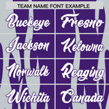 Custom Purple Silver Flame Pattern Authentic Pullover Baseball Jersey