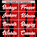 Custom Red Black Flame Pattern Authentic Pullover Baseball Jersey