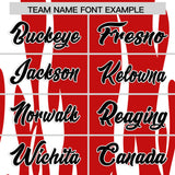 Custom Red White Flame Pattern Authentic Pullover Baseball Jersey