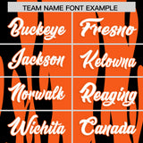 Custom Orange Black Flame Pattern Authentic Pullover Baseball Jersey
