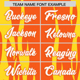 Custom Orange Gold Flame Pattern Authentic Pullover Baseball Jersey