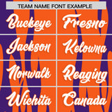 Custom Orange Purple Flame Pattern Authentic Pullover Baseball Jersey