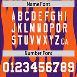 Custom Orange Purple Flame Pattern Authentic Pullover Baseball Jersey