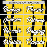Custom Gold Black Flame Pattern Authentic Pullover Baseball Jersey