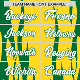 Custom Gold Kelly Green Flame Pattern Authentic Pullover Baseball Jersey