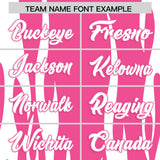 Custom Pink White Flame Pattern Authentic Pullover Baseball Jersey