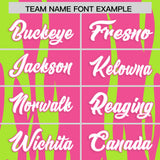 Custom Pink Neon Green Flame Pattern Authentic Pullover Baseball Jersey