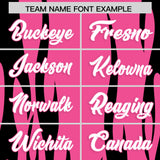 Custom Pink Black Flame Pattern Authentic Pullover Baseball Jersey