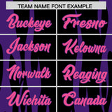 Custom Black Purple Flame Pattern Authentic Pullover Baseball Jersey