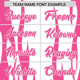 Custom White Pink Flame Pattern Authentic Pullover Baseball Jersey