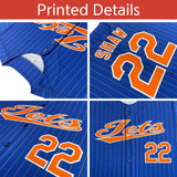 Custom Royal Gold Flame Pattern Authentic Pullover Baseball Jersey