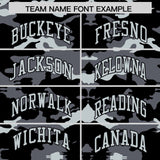 Custom Black Gray and Silver Camo Fashion Authentic Sleeveless Baseball Jersey