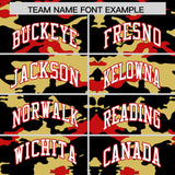 Custom Black Old Gold and Red Camo Fashion Authentic Sleeveless Baseball Jersey