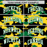 Custom Black Gold and Kelly Green Camo Fashion Authentic Sleeveless Baseball Jersey