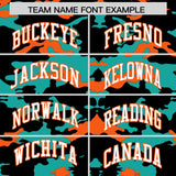 Custom Black Aqua and Orange Camo Fashion Authentic Sleeveless Baseball Jersey