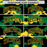 Custom Black Kelly Green and Gold Camo Fashion Authentic Sleeveless Baseball Jersey