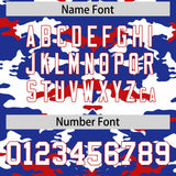 Custom Royal White and Red Camo Fashion Authentic Sleeveless Baseball Jersey